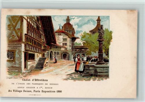 Au Village Suisse, Exposition Paris 1900 , Chalet Effretikon, AK