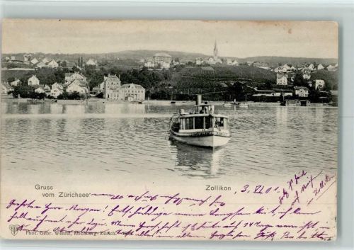 Zollikon 1901 Zürichsee Boot