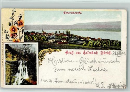 Erlenbach ZH 1901 Wasserfall Zürichsee