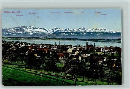 Pfäffikon ZH Gesamtansicht mit Glärnisch Bächistock Böser Faulen Pfannenstock Tödi Clariden Drusberg