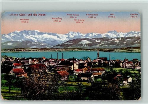 Pfäffikon ZH Gesamtansicht mit Alpen