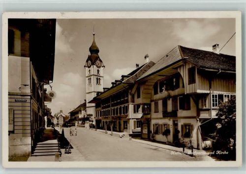 Huttwil Dorfpartie mit Kirche