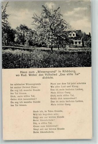 8802 Kilchberg ZH - Haus zum Wiesengrund wo Rud. Weber Volkslied Das stille Tal dichtete