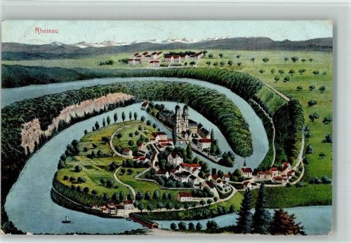 Rheinau 1909 Vogelperspektive