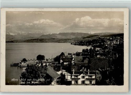 8803 Rüschlikon - Blick von Rüschlikon auf Thalwil und die Alpen