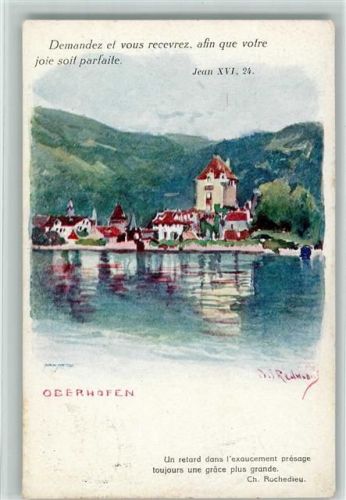 3653 Oberhofen am Thunersee Künstlerkarte sign