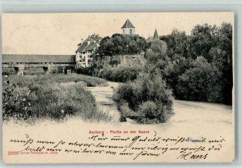 Aarberg 1904 Partie an der Aare