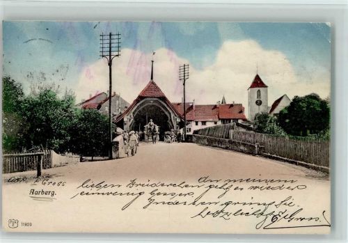 Aarberg 1906 Vor der alten Brücke