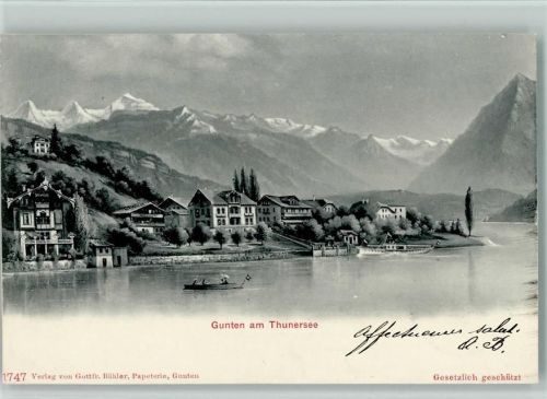 Gunten 1904 Thunersee Ruderboot