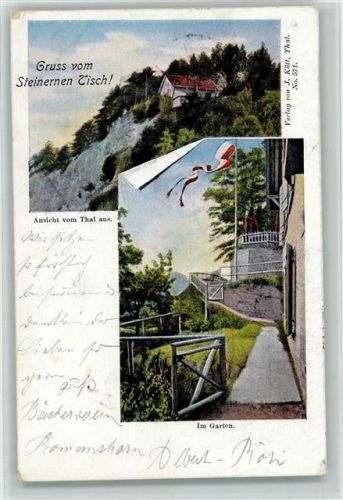 9425 Thal - 1901 Steinerner Tisch Garten