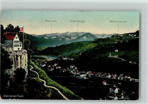 9425 Thal - 1910 Steinerner Tisch mit Rheineck Vorarlberg Walzenhausen