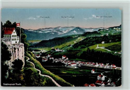 9425 Thal - Steinerner Tisch mit Rheineck Vorarlberge Walzenhausen