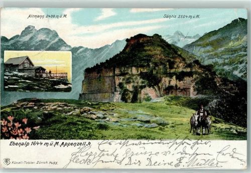 Wasserauen 1905 Ebenalp mit Altmann und Säntis