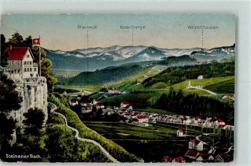 9425 Thal - Steinerner Tisch mit Rheineck Vorarlberge Walzenhausen