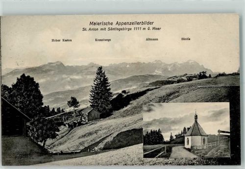St Anton Oberegg Malerische Appenzllerbilder St. Anton mit Säntisgebirge