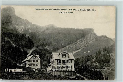 Urnäsch 1908 Berggasthaus Pension Kräzerli am Säntis Hüttenstempel