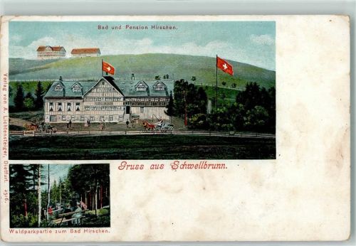 Schwellbrunn Bad und Pension Hirschen Waldparkpartie zum Bad Hirschen