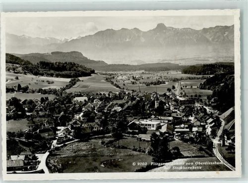 Oberdiessbach Fliegeraufnahme mit Stockhornkette