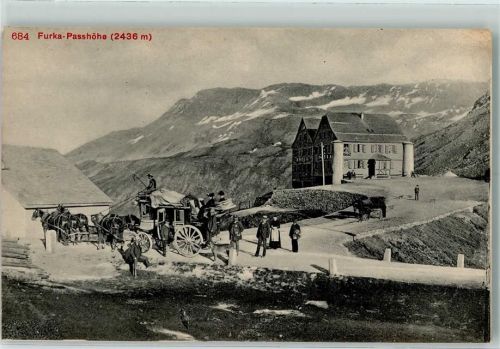 Furkapass Furka Passhöhe Pferdekutsche