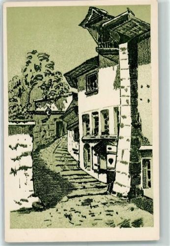 3000 Bern Berne Künstlerkarte Aufstieg zum Erlacherhof signKurt Scherz Zeichnungen von Schülern des städt. Gymnasiums Schulreisefonds