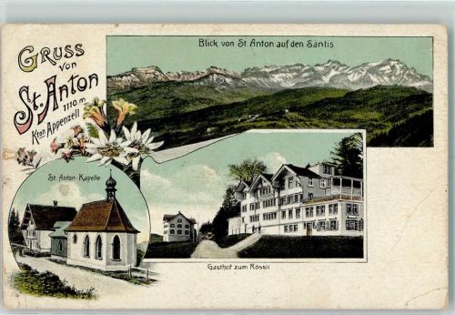 St Anton Oberegg St. Anton-Kapelle Gasthof zum Rössli Säntis