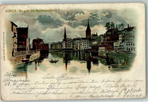 8000 Zürich 1898 Gebrauchsspuren Nachtwandlerin Verlag Künzli 5009