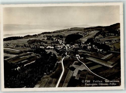 Prêles Fliegeraufnahme Funiculaire Gléresse-Preles
