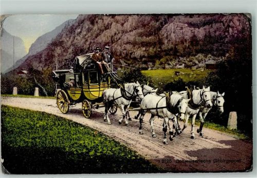 Schweizerische Gebirgspost Fünfspänner Postkutsche Schweiz