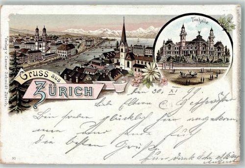 8000 Zürich 1899 Lithographie Tonhalle