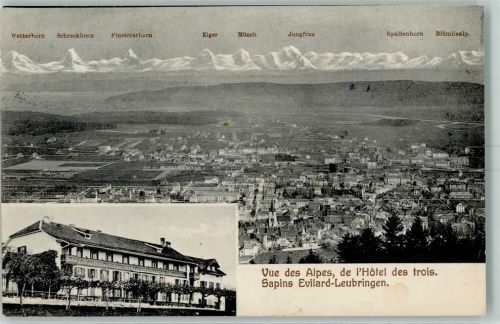 Leubringen 1915 Vue des Alpes de l'Hotel des trois Sapis