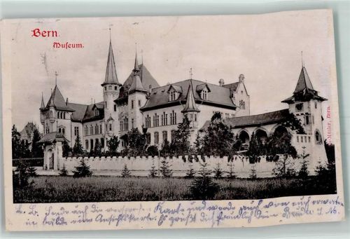 3000 Bern Berne 1904 Relief AK Museum Scan verzogen da Relief