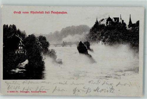 8212 Neuhausen am Rheinfall 1902 Relief AK Rheinfall