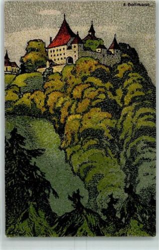 8314 Kyburg Künstlersteindruck Blick von Norden sign E. Bollmann