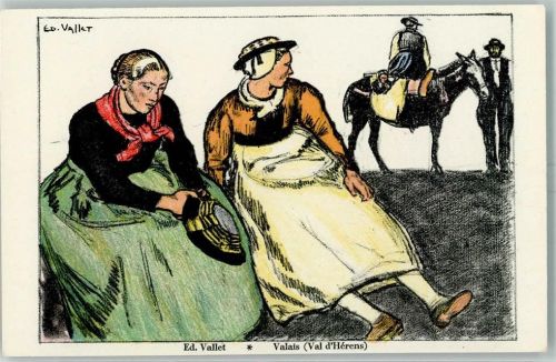 Frauen in Tracht sign. Ed.Vallet