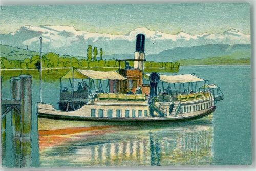 8000 Zürich Künstlersteindruck Zürichsee von Zürich aus sign E. Stiefel