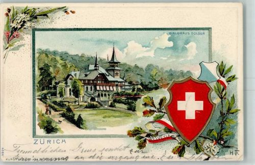 Zürich 1902 Wappen Waldhaus Dolder AK