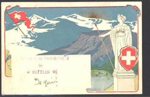 Mettlen 1902 Festspiel passepartout Lithographie AK