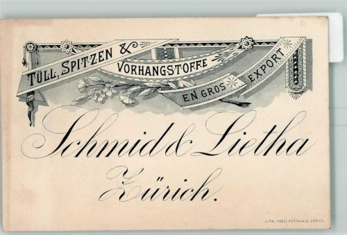 8000 Zürich Gebrauchsspuren Vorläufer Werbung Spitzen Schmidt Lietha keine AK