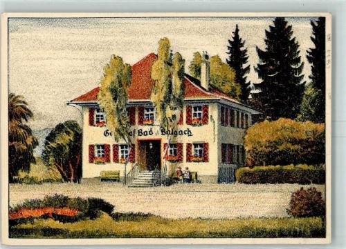 9436 Balgach Gebrauchsspuren Lithographie Gasthof