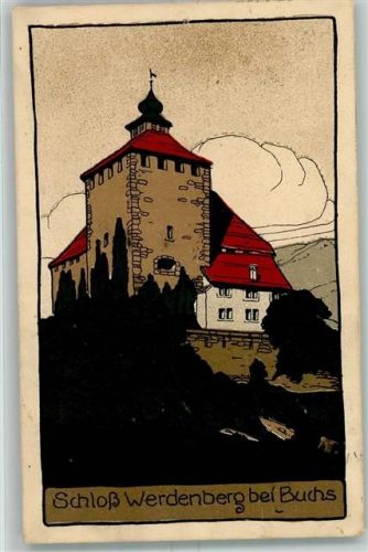 9470 Werdenberg 1917 Gebrauchsspuren Künstler Steinzeichnung Schloss Werdenberg