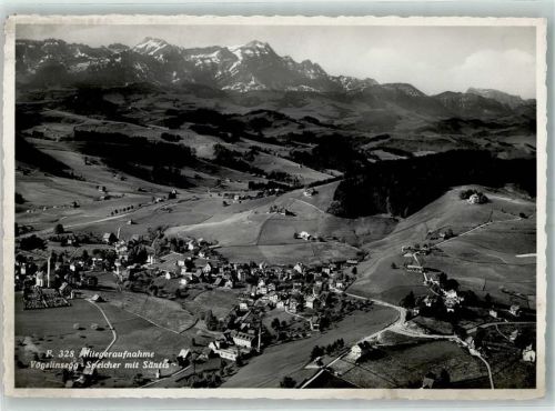 Speicher Fliegeraufnahme mit Säntis