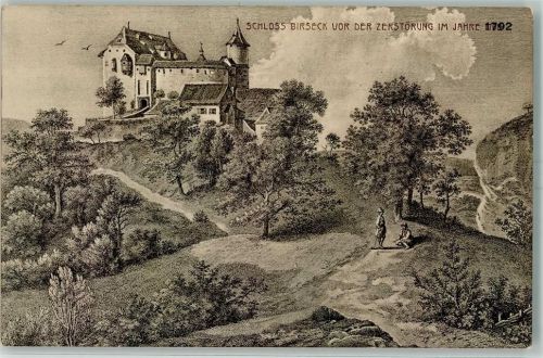 Birseck Ruine - Schloss vor der Zerstörung im Jahre 1792