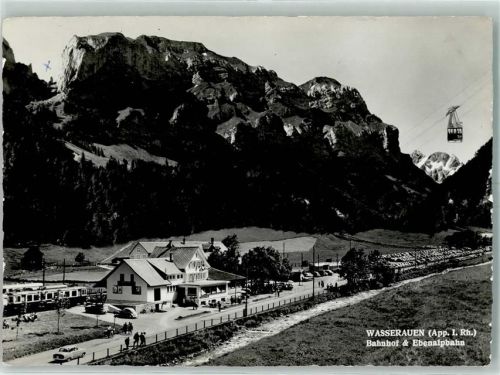 Wasserauen Bahnhof Ebenalpbahn Blick auf Bogarten- Marwies- Gloggeren und Altmann