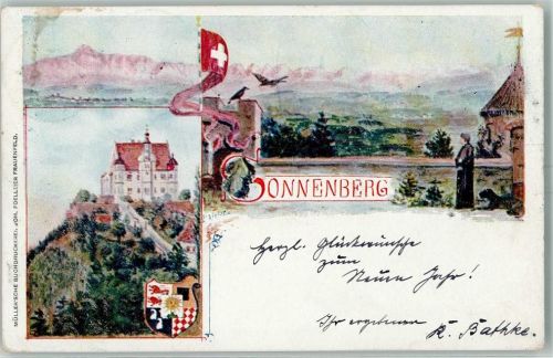 9507 Stettfurt Künstlerkarte Schloss Sonnenberg sign P. Vielse