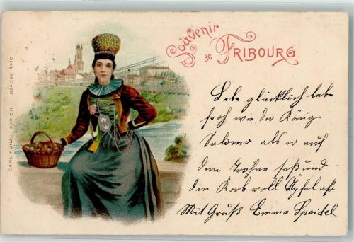 Fribourg 1902 Frau Verlag Künzli