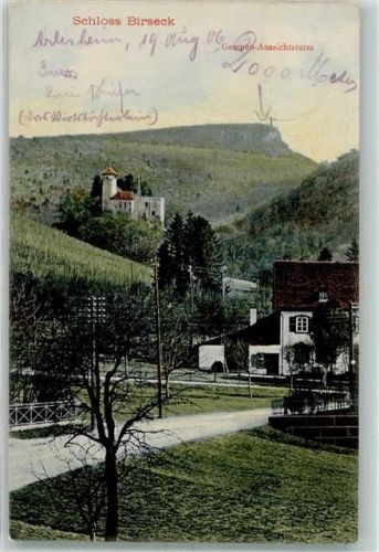 Birseck Ruine 1906 - Schloss Gempen-Aussichtsturm