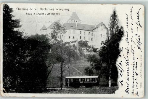 Blonay 1903 Chemins de fer electriques veveysans Chateau de Blonay