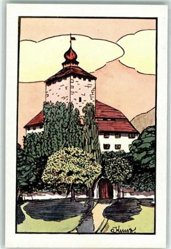 9470 Werdenberg Künstlerkarte sign. Kunz