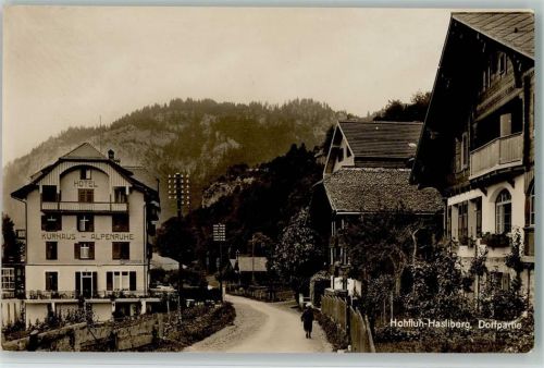 Hasliberg Hohfluh 1936 Nr. 1666 Verlag Goetz - Dorfpartie , Kurhaus Alpenruhe