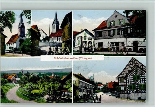 8577 Schönholzerswilen 1912 - Mehrfachbilder, Straßen, sehr gute Erhaltung AK